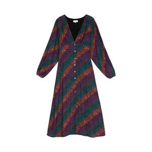 FRNCH PARIS Košilové šaty 'Holy'  smaragdová / tmavě fialová / tmavě oranžová / černá