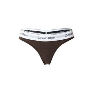 Calvin Klein Underwear Tanga čokoládová / světle šedá / černá / bílá